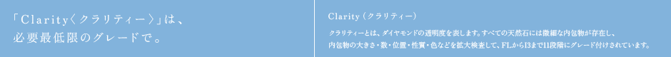 「Clarity〈クラリティー〉」は、必要最低限のグレードで。